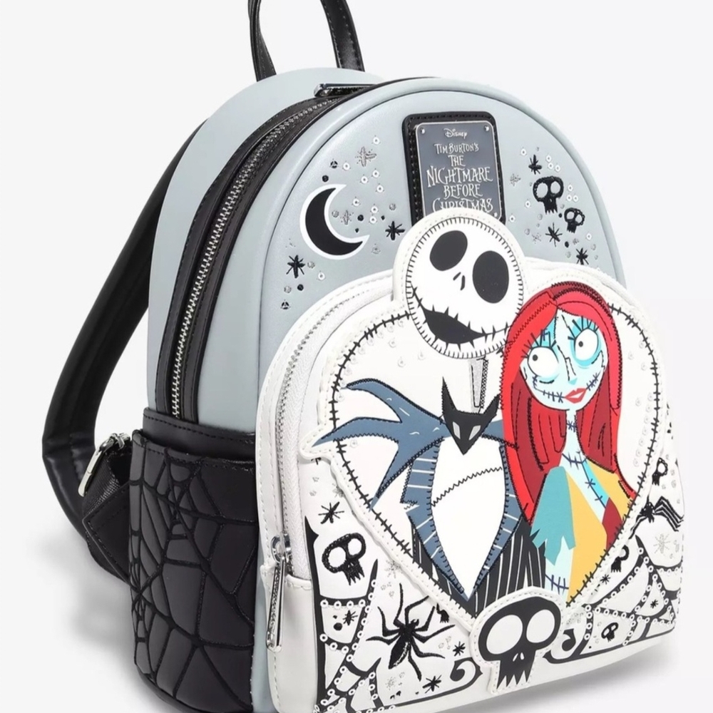 Loungefly Nightmare Before Christmas Jack and Sally Mini Backpack - Picture 2 of 3